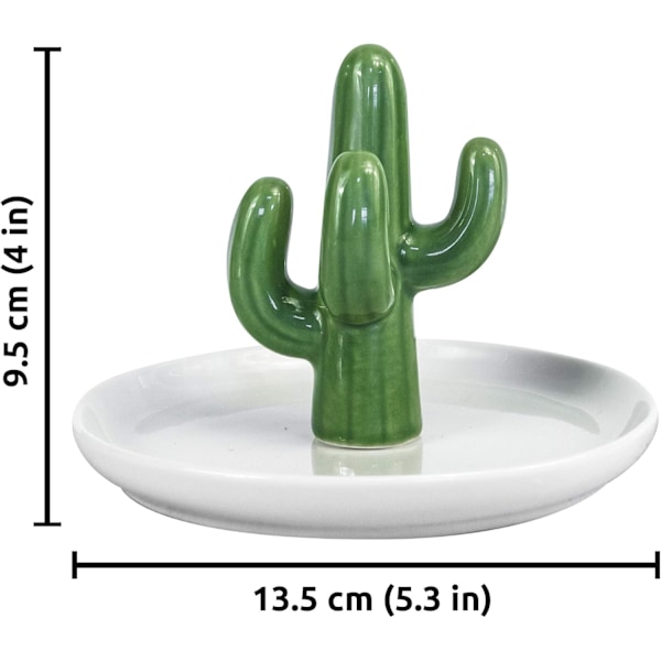 Kaktus Ringhållare Ringfat Keramik Smycken Keramik Organiseringsfat Förvaringsbricka Dekorativa Brickor Armband Örhängen Smyckesbricka