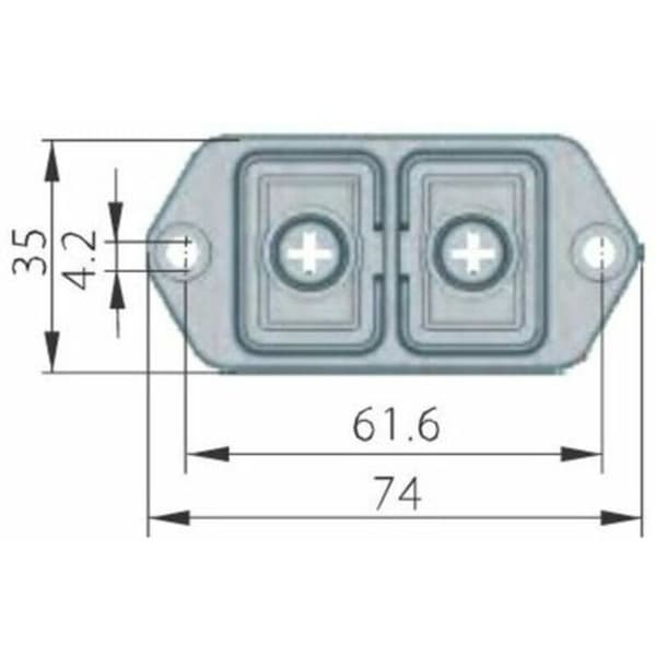 Integrert bryter - 230V spenningsfri bryter KJD17 B/YH02-A 5, vanntett panel, startknapp