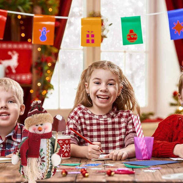 3-pack Julpynt Sittande, Plysch Tomte Snögubbe Rensa Djur Dekoration för Julbord Bords Dekoration