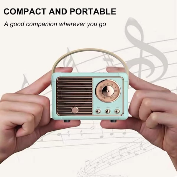 Vintage Retro Bluetooth-högtalare Trådlös Mini-högtalare, Blå Högtalare med Kristallklart Stereoljud Rik Bas, Retro Bärbar Högtalare blue