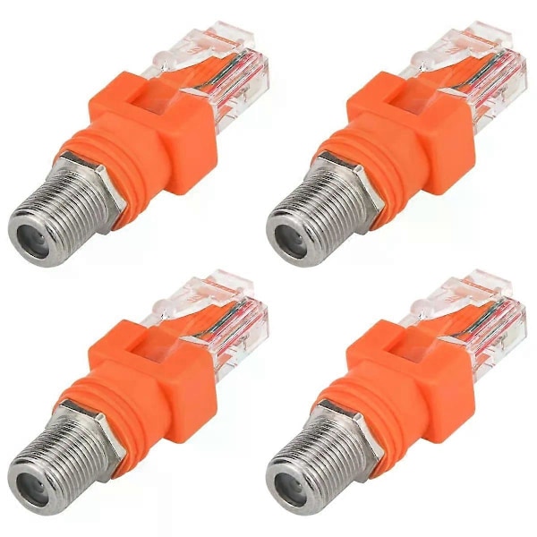 Koaksial til Ethernet Adapter 4-pak Koaksial RF F Hun til RJ45 Han Konverter til Linjetester