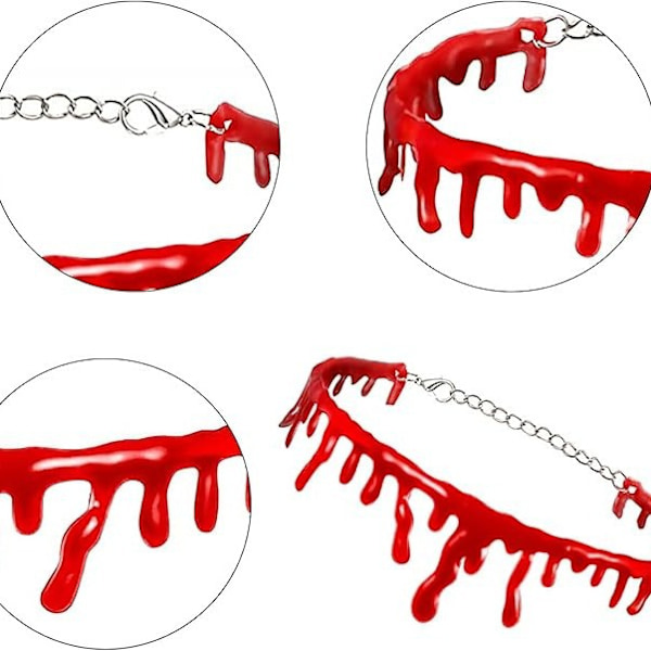 Droppande blodhalsband för Halloween-fest, vampyrkostymaccessoar