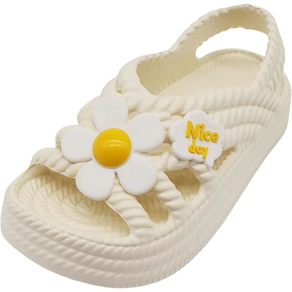 Sandaler til små piger og drenge, sommerkjolesko til små piger og drenge, afslappede sandaler til små børn white Size 24-25,inner length 15.5cm