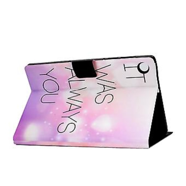 Læder Tablet Etui Til Samsung Galaxy Tab A9+ (Pink Engelsk Bogstav)
