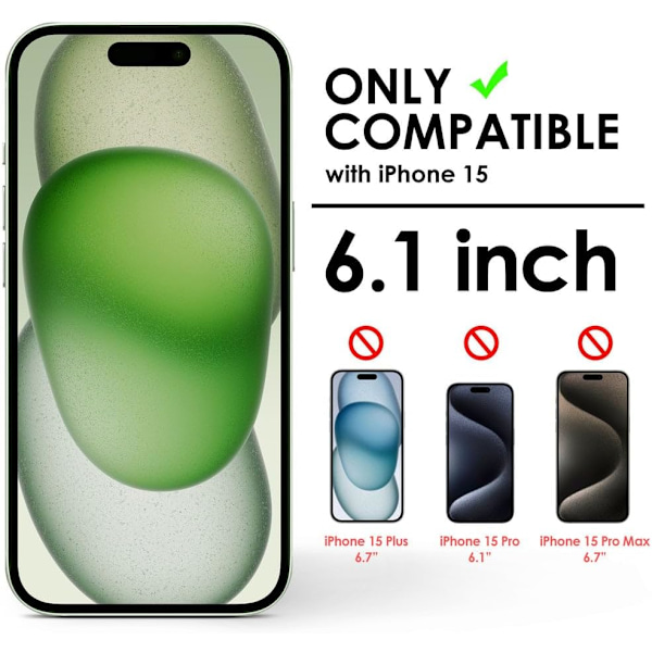 4-Pack Skärmskydd för iPhone 15 6.1-tum Härdat Glas Film [Ultra HD] [3D Touch] [Skalvänligt]