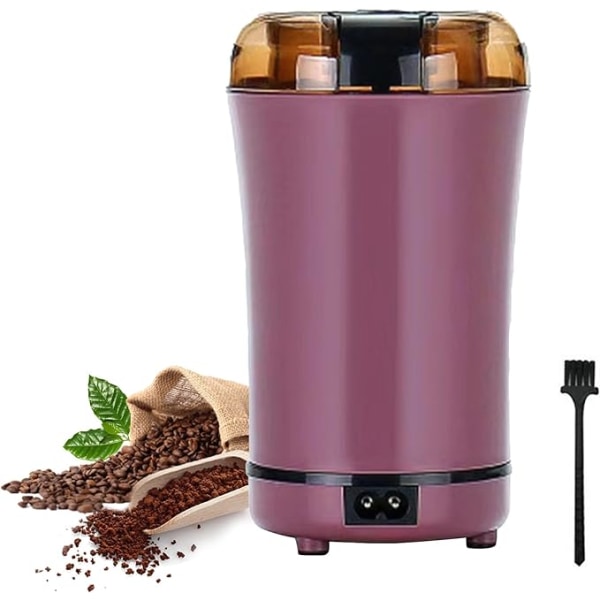 Elektrisk kaffebönkvarn med rengöringsborste och blad i rostfritt stål