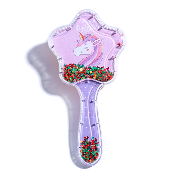 Femtakket stjerne håndtag kam stjerne glitter transparent hår kam lille kreativ tegneserie stil airbag kam krøllet hår purple