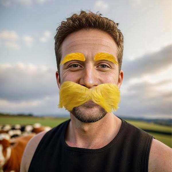 Gul Mustasch och Ögonbryn Cosplay Kostymtillbehör Roliga Festartiklar Män Kvinnor