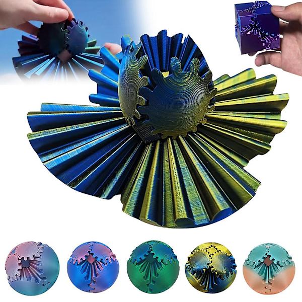 Gear Ball Spinnings Fidgets Legetøj 3D Printet Arbejde Rejse Stress Relief Fidgets Legetøj Nyhed Gaver 8x8cm red