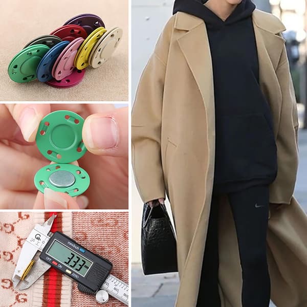 Grå 6 STK Magnetknapper Sysaker Magnetisk Metallspenne 3 Par Usynlige Trykknapper Feste for Håndlaget DIY Tilbehør 25mm Grey