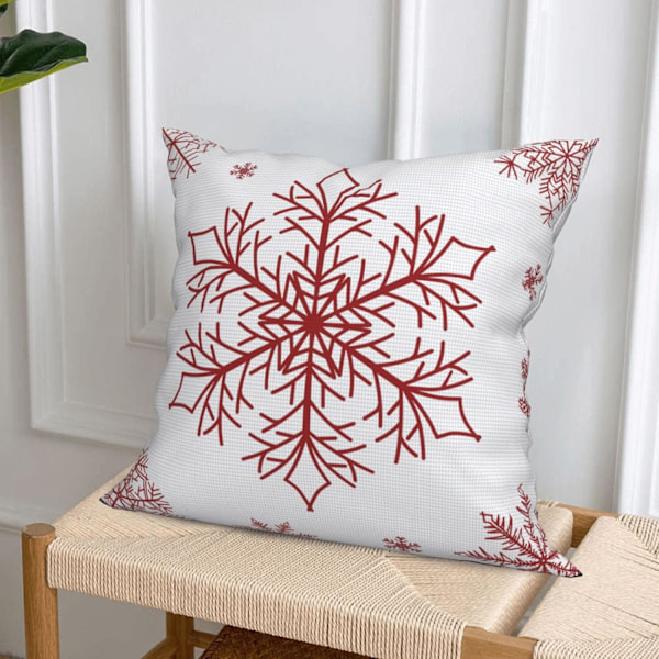 4-pack Kuddfodral Jultema Julmotiv Mönster Dekorativ Kuddfodral Bomullslinne Kuddfodral, 45*45cm