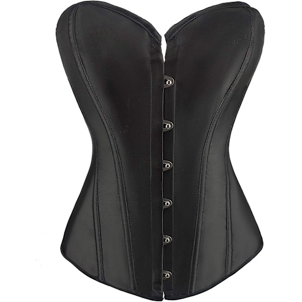 Dame Satin Ensfarvet Bustier Top - Burlesque Basque Former