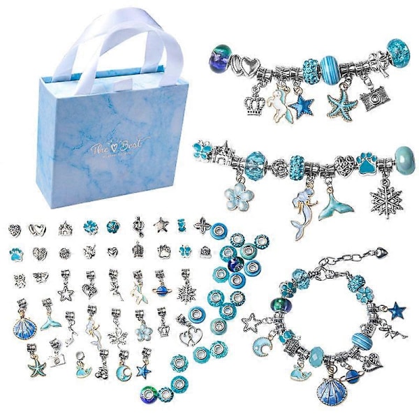Roliga julklappar för flickor Oceanblå kristall armband barnsats DIY fint ornament Green