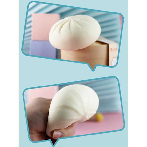 Dumpling Squishy Fidget Legetøj, Dumpling Stressbold Dampet Fyldt Bolle Klemme Stress Relief Legetøj, Dejkugler Squishy Dumpling