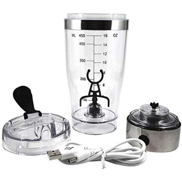 450ML/600ml Bärbar Rörelseblandande Vattenflaska Vortex Tornado Pp Gratis Kökstillbehör Elektrisk Automatisk Proteinskakare 450ML