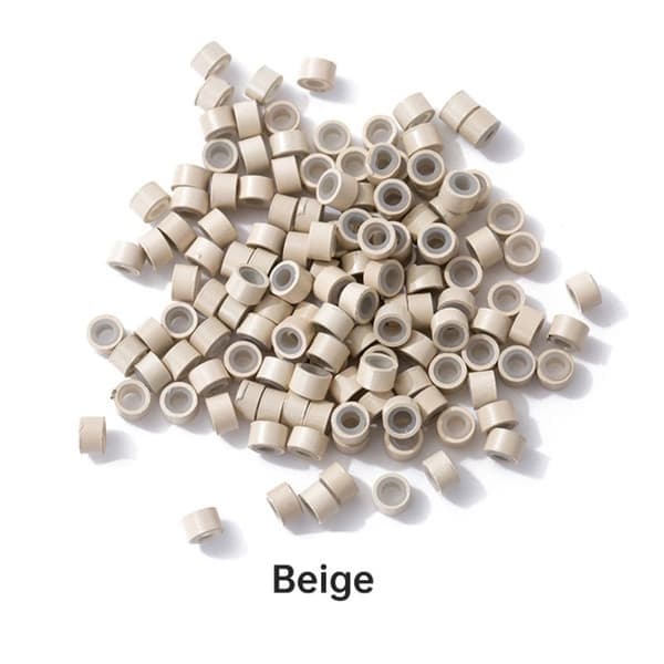 500 st hårpärlor mikrolänkar ringar BEIGE Beige Beige
