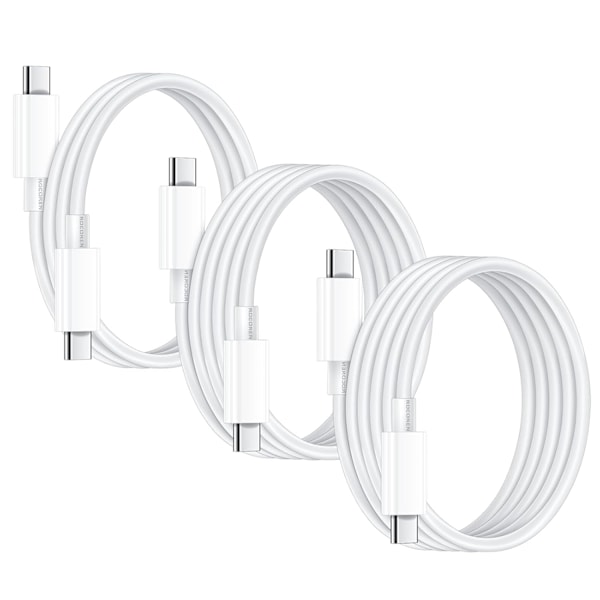 iPhone 15 Opladerkabel 20W [3-Pak 2M+2M+1M] USB C til USB C Kabel PD3.0 QC4.0 Hurtig Opladning