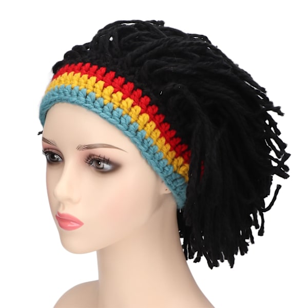 Sjove Parykhatte Høj Elasticitet Hold Varm Strikket Hue Med Dreadlocks Til Jul Halloween black