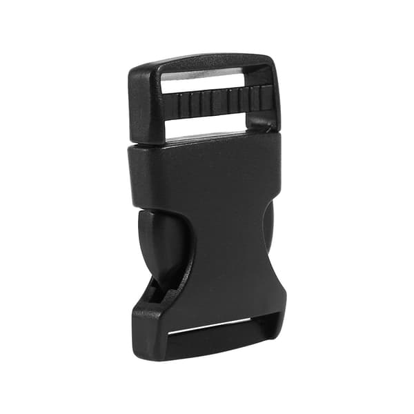 10 stk. 2,5 cm brede plastik sikkerhedsspænder med quick release i sort farve