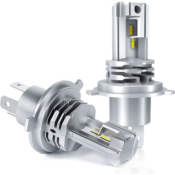 H4 LED Pære, 6500K Hvit for Bil 12V-24V Hi/Lo Stråle Pære Kit Konvertering Frontlykt. (2 Stk)