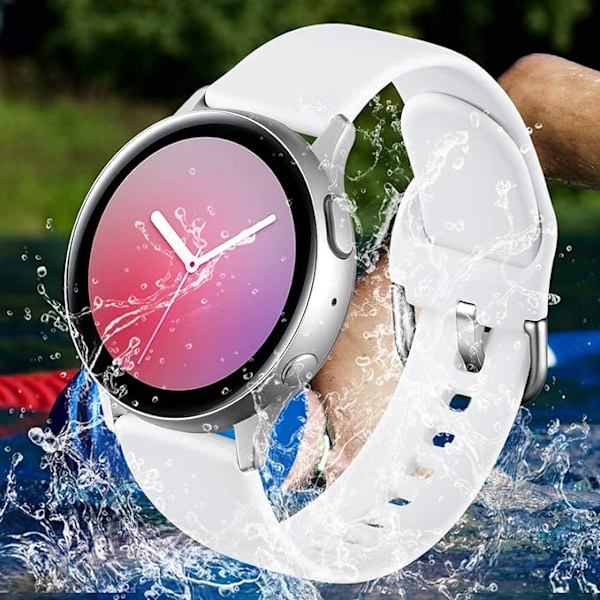 Vedenkestävä silikoninen urheiluranneke, yhteensopiva Samsung Galaxy Watch Active/Active 2 40mm, 44mm, 20mm, Galaxy Watch 7/6/5/4 40mm 44mm kanssa
