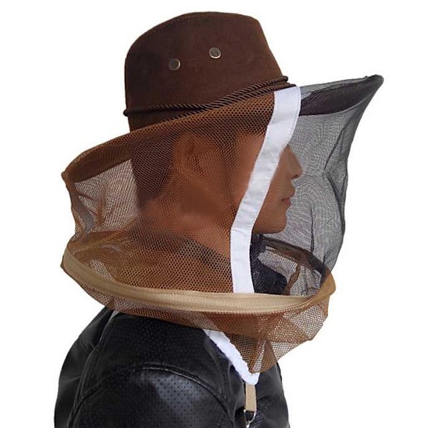 Cowboy Biavlshat med Slør, Bi-slør Hat med Synlighedsslør, Udendørs Professionelt Beskyttelsesudstyr til Biavl