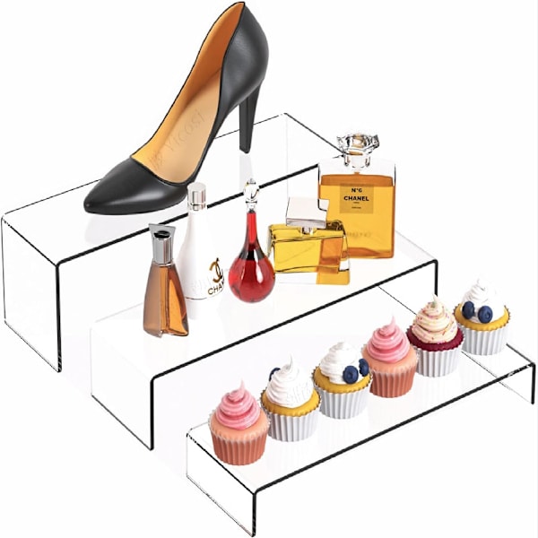 3 klare akrylstativer til figurer, smykker, dessertcupcakes, slikbord, samleobjekter, produktsøjle, udstillingsvindue