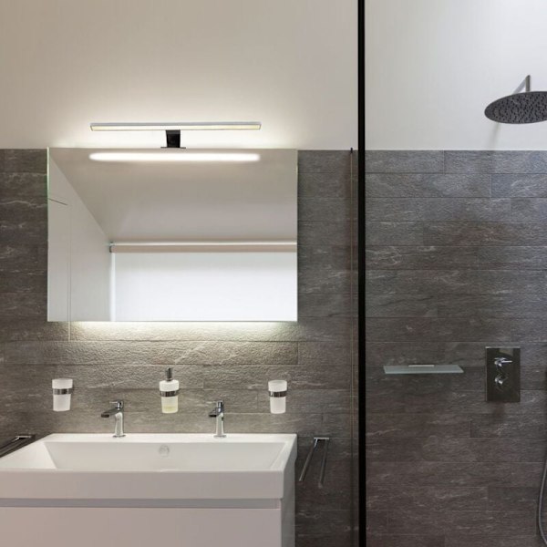 LED spejllampe, skabslampe, badeværelsesvæglampe, neutralt hvidt lys 4200k, 11W, 780lm, IP44, bredde 600 mm, krom