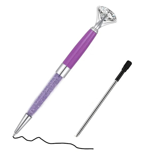 kpl söpöjä kynäsettejä, timanttikynä, sisäänvedettävä metallikynä mustalla musteella ja kristalliglitterillä, lahja pink