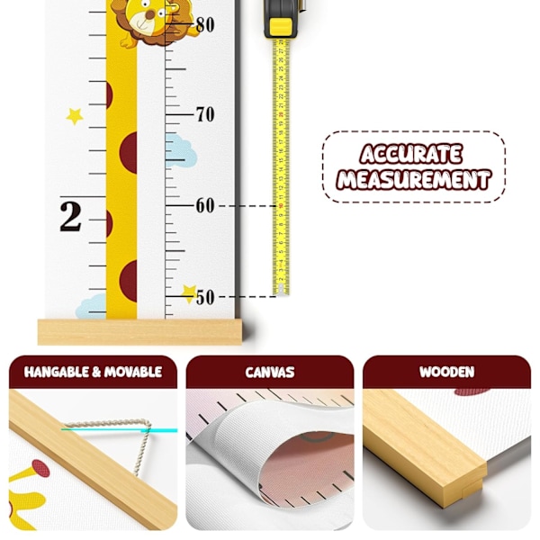 Väggmonterad tillväxtdiagram för barn, dukväxtdiagram för barn, baby, småbarn, pojkar, flickor, träväxtdiagram för väggrum, barnkammare, dekoration, upphängningsbar