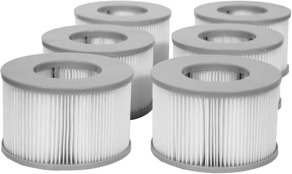 Sett med 6 filterpatroner for Mspa oppblåsbart spa, filtre for oppblåsbart spa