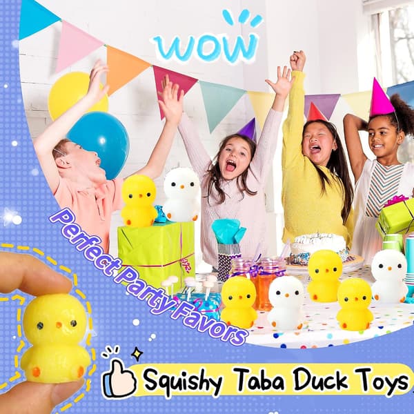 8 stk. håndlavede kyllinge- eller ande-Taba Squishy-legetøj, Mini Kawaii Squishies, søde kyllinge-stressbolde, sensorisk Taba Squishy-ande-klemmebold