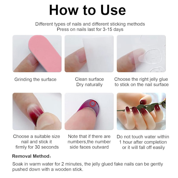 Pink Press on Nails Medium Square, Press ons Franske Negle Kunst Tips Lim på Negle Fuld Dækning Falske Negle