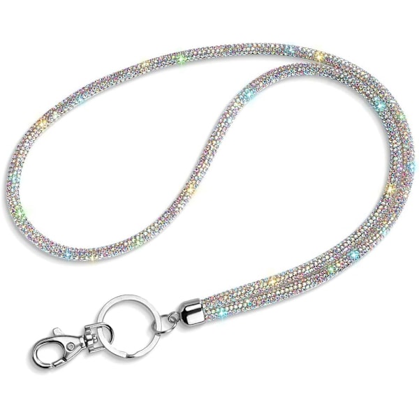 Korthållare-halsband, 31,5'' All Around Bling Crystal Halsbandskedja Damkedja (AB Färg)