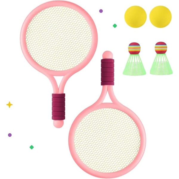 Set för barn, tennisracket, set för pojkar och flickor Pink