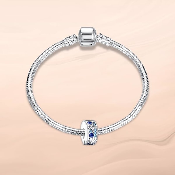 Metallarmband med kubisk zirkonia kompatibelt med europeiska julberlocker för kvinnor och flickor för födelsedagar och årsdagar