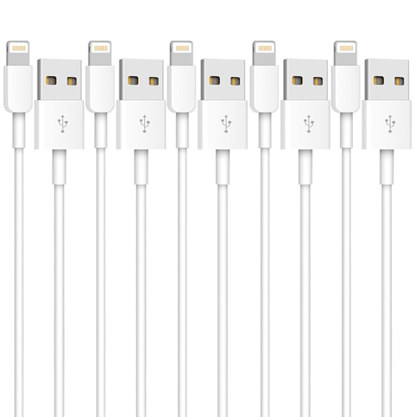 5-pack (2 m) iPhone Laddningskabel Lång Lightning-kabel Snabbladdningssladd Höghastighetsdata Synkroniserings USB-kabel
