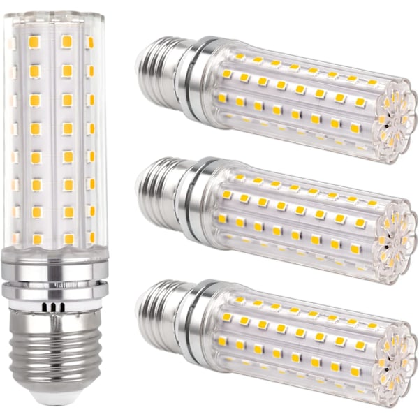 LED-lampa E27 14W, 220-240V, 1200LM Kallvitt 6000K, Ej Dimbar, för Inomhusbelysning, 4-pack White light