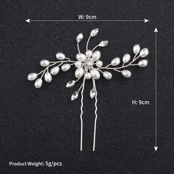 3 stk Brudehårnåler Perle Blomst Krystall Brudepike Smykker Bryllupshårnåler Rhinestone Hodeplagg Tilbehør Hårnål