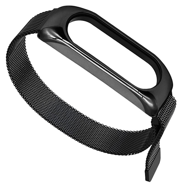 Rem til Xiaomi Mi Band 5 og 6 Milanese Kæde Magnetisk Lås Sort