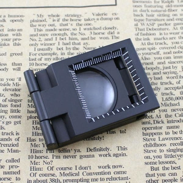 10X 28mm Mini Sammenfoldelig Zinklegering Forstørrelsesglas med Skala til Tekstil Optisk Glas Sammenfoldelig Forstørrelsesglas