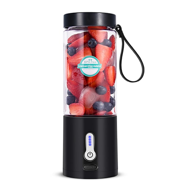 Bärbar USB-mixer, uppladdningsbar, 6 blad, 530 ml Black