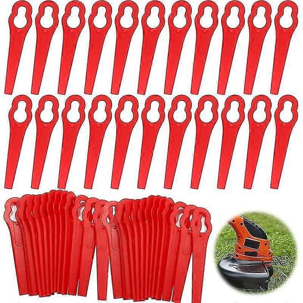 Röda Plastkanter, 60-pack, Plastskärblad, Plastgräsklipparblad, Gräsklippartillbehör, Ersättningsplastblad