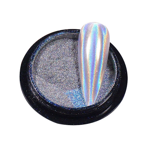 Holografiskt Nagelpulver Fint Regnbågs Holo Unicorn Spegel Laser Effekt Multi Krom Manikyr Pigment Glitter Damm för DIY Salong