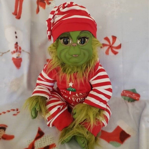 Julgrinch Baby Silikon Leksaker Grinch Docka Julbarn Gåvor