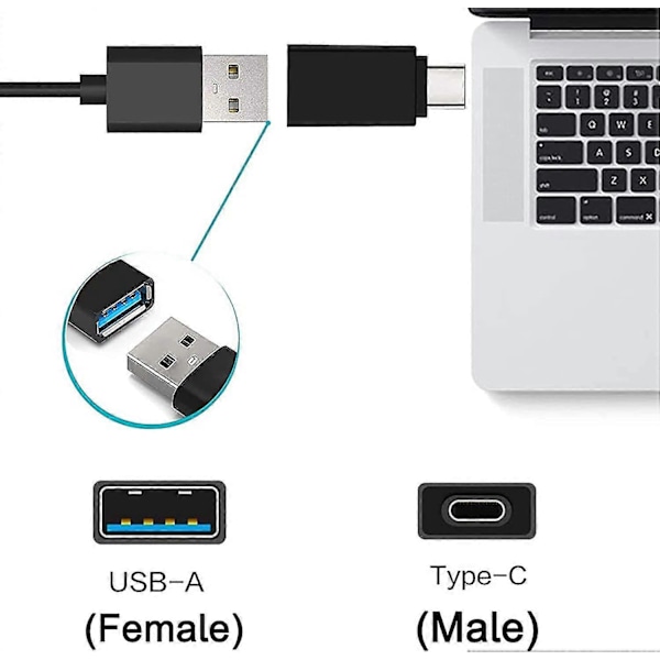 usb c till usb adapter 2-pack usb c hane till usb 3.0 hona adapter, usb c adapter kompatibel betterlifefg
