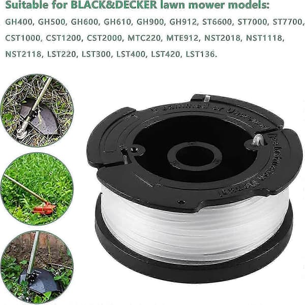 Erstatningsspole for Black+decker Af-100 gresstrimmer automatisk mating erstatning (6/8 spoler, 2 hetter, 2 fjærer) (8 stk) Beste gave