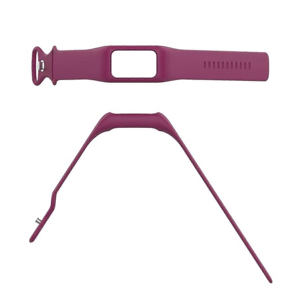 Integreret silikonerem til Fitbit Charge 6/5/4/3, urrem med etui 25-26s Wine Red