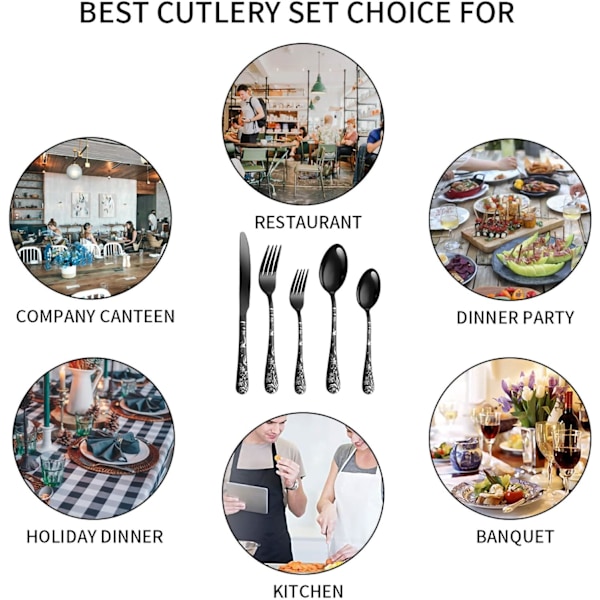 Bestikk i rustfritt stål for 4 personer, bestikk speilpolert, oppvaskmaskinsikkert, campingbestikk 20 deler Rose gold