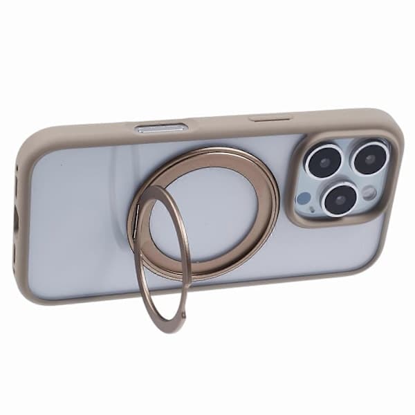 Telefondeksel med ringholderstativ PC+TPU for iPhone 16 Pro Max - Titan Gull